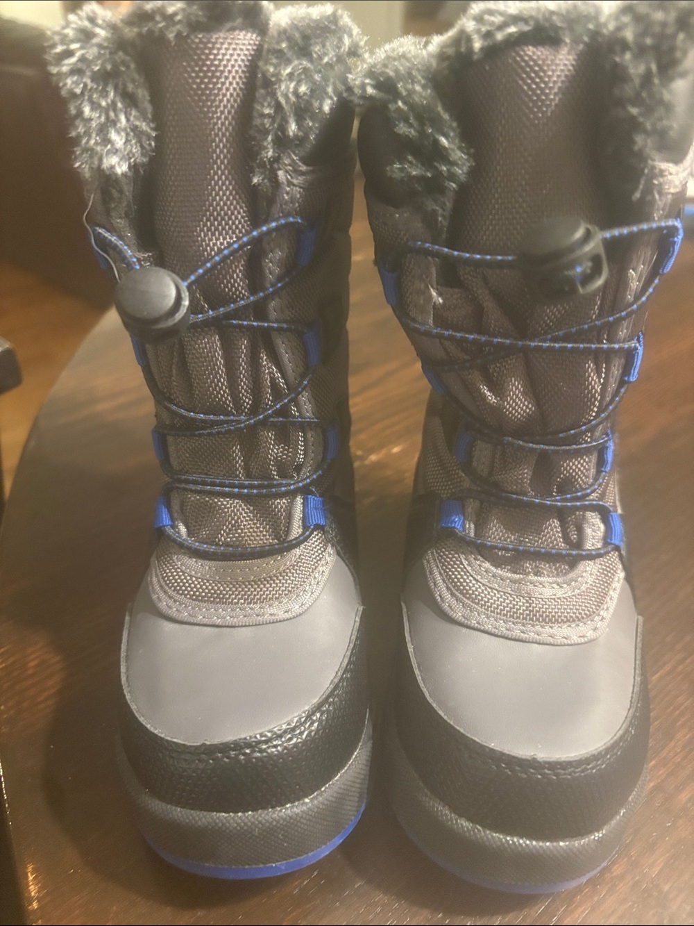 Wonder Nation Kids Gray and Blue Winter Snow Boots size 11